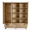 Armoire xl avec 3 portes et 3 tiroirs kyo - honey ash