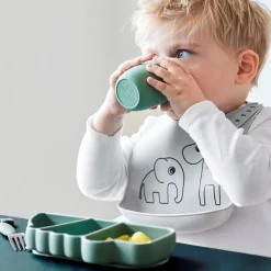 Assiette antidérapante en silicone croco green