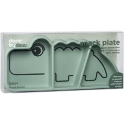 Assiette antidérapante en silicone croco green