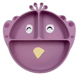 Assiette avec ventouse en silicone et compartiments - mrs. peacock