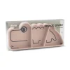 Assiette bébé compartimentée en silicone croco rose