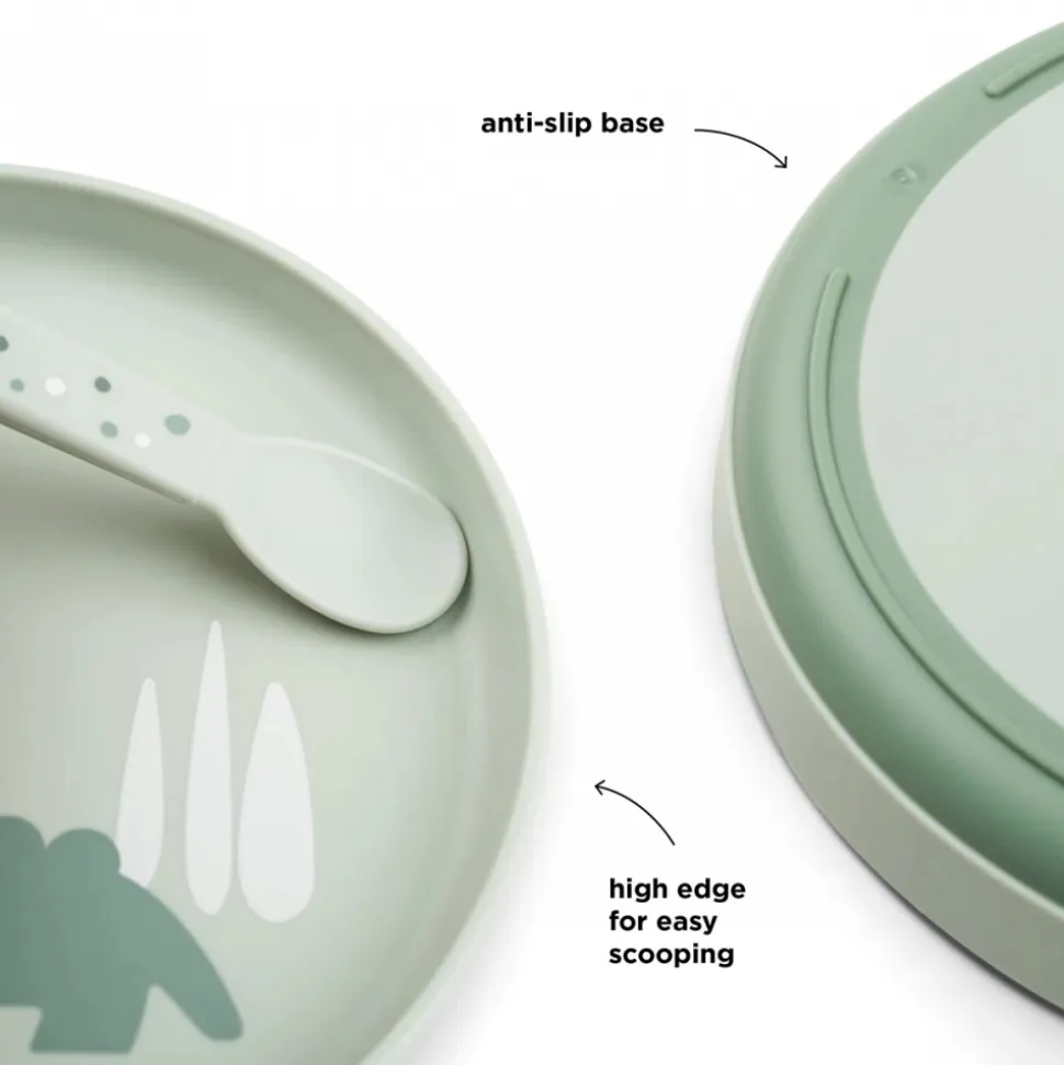 Assiette bébé foodie croco vert