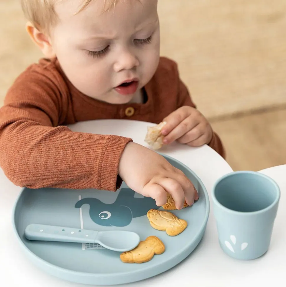 Assiette bébé foodie elphee bleu