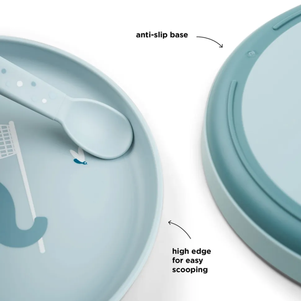 Assiette bébé foodie elphee bleu