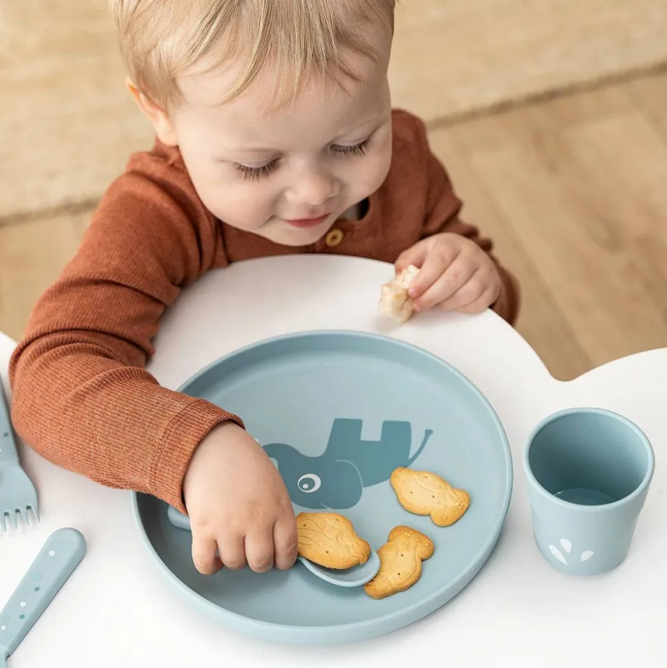 Assiette bébé foodie elphee bleu