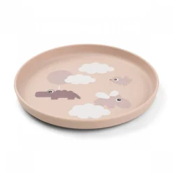 Assiette bébé foodie happy clouds rose