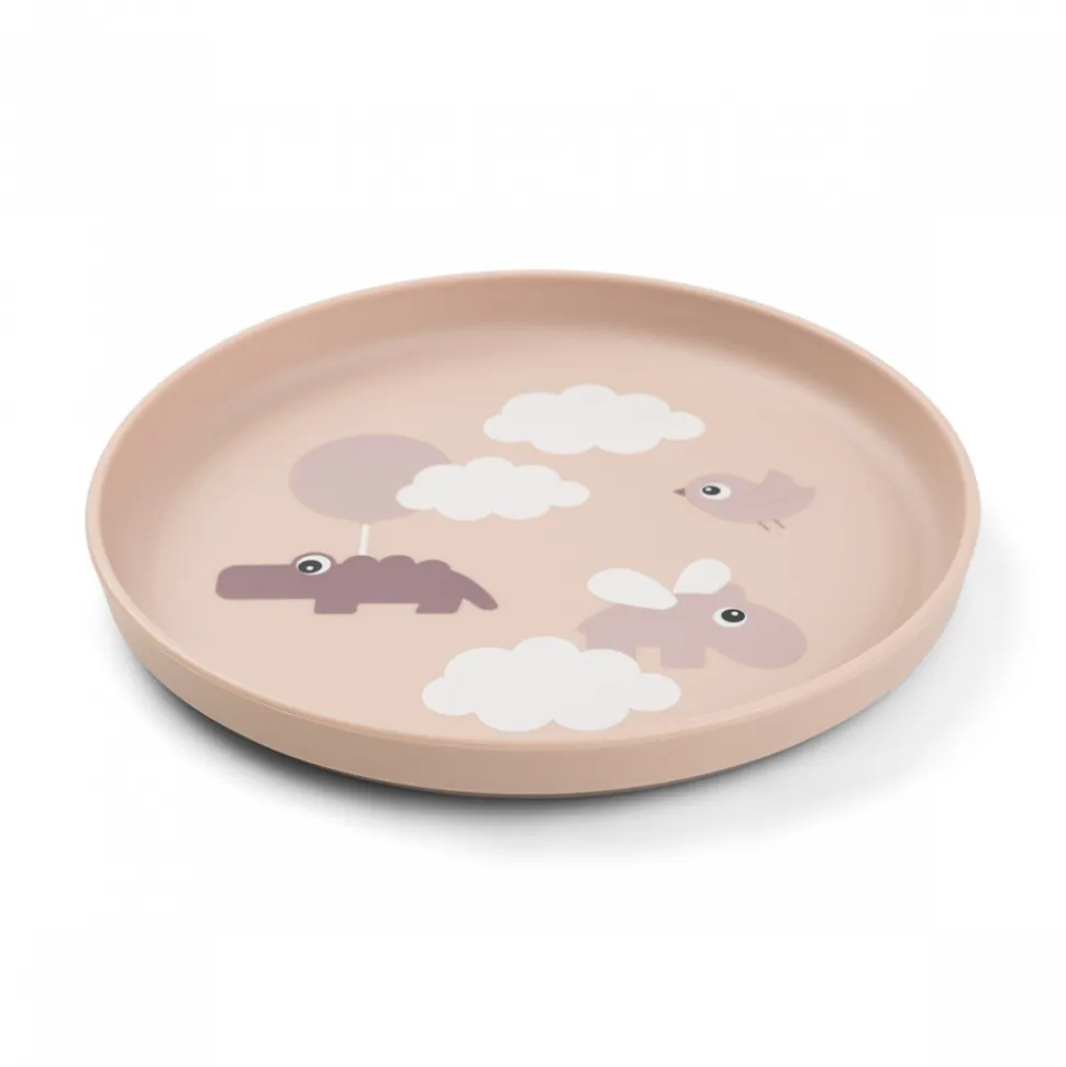 Assiette bébé foodie happy clouds rose