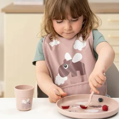 Assiette bébé foodie happy clouds rose