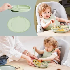 Assiette compartimentée bébé en silicone