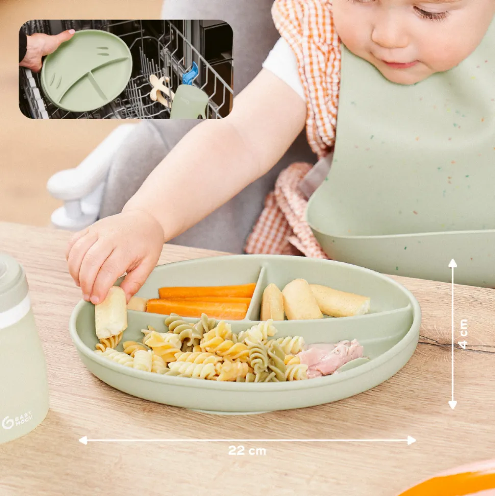 Assiette compartimentée bébé en silicone