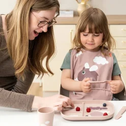 Assiette compartimentée foodie happy clouds rose