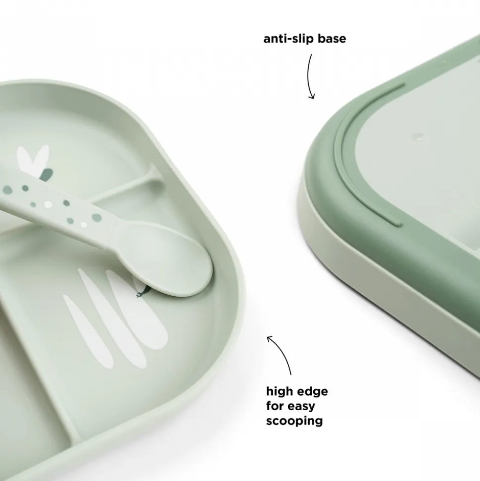 Assiette compartimentée foodie croco vert