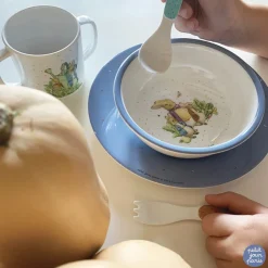 Assiette à dessert pierre lapin - bleue
