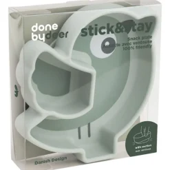 Assiette silicone avec ventouse birdee vert