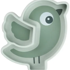Assiette silicone avec ventouse birdee vert