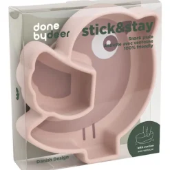Assiette silicone avec ventouse birdee rose