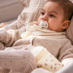 Attache sucette bébé chaîne birdies beige