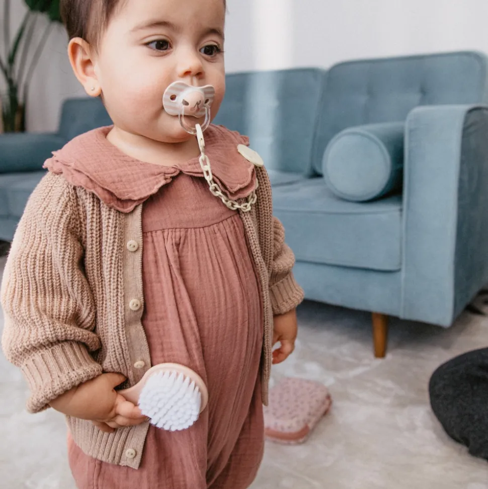 Attache sucette bébé chaîne birdies beige