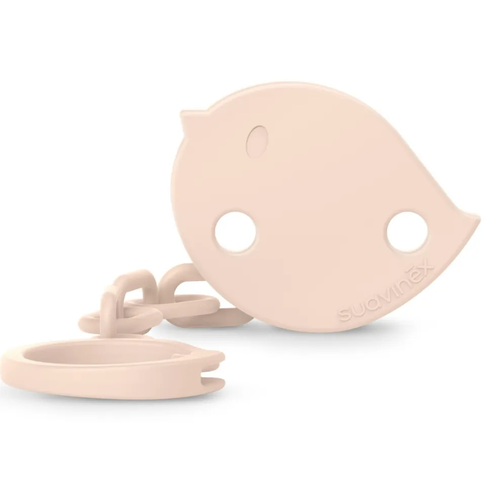 Attache sucette bébé chaîne birdies rose