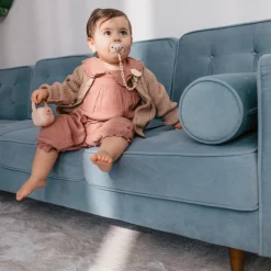 Attache sucette bébé chaîne birdies rose