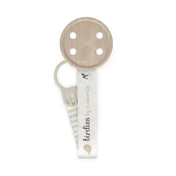 Attache sucette bébé ruban birdies beige