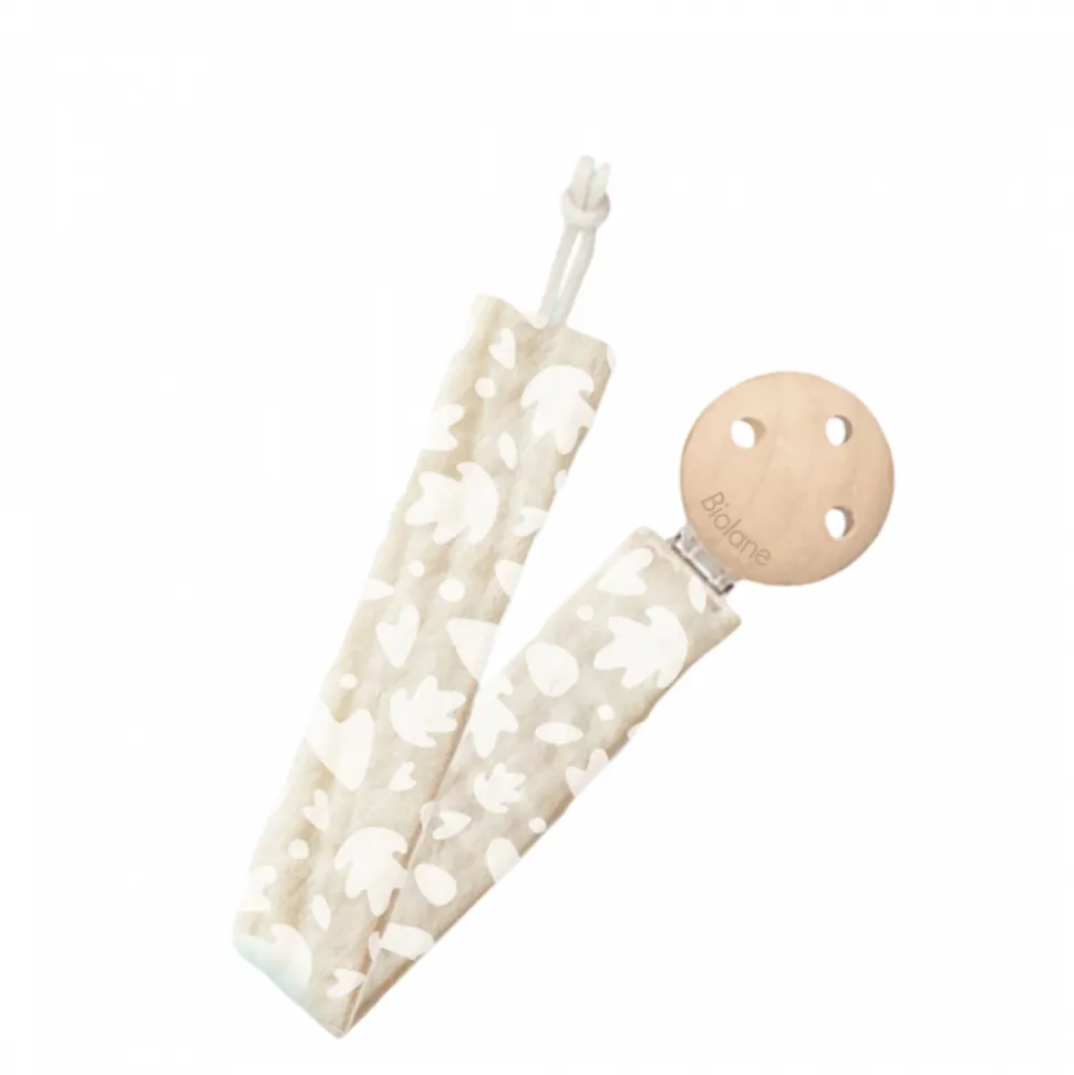 Attache sucette ronde beige