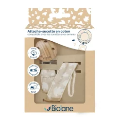 Attache sucette ronde beige