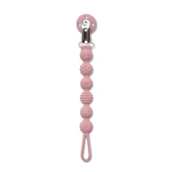 Attache sucette silicone rose