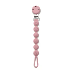 Attache sucette silicone rose