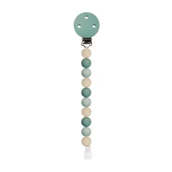 Attache-sucette silicone vert/beige/sauge