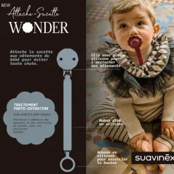 Attache sucette silicone wonder spring lake
