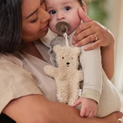 Attache sucette teddy bear naturel