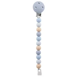 Attache tétine en silicone multicolore bleu