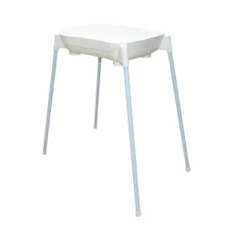 Baignoire bébé blanche pailletée translucide avec vidange + support de baignoire