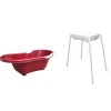 Baignoire bébé marsala avec vidange + support de baignoire