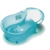 Baignoire bébé 0-6 mois + transat intégré turquoise translucide