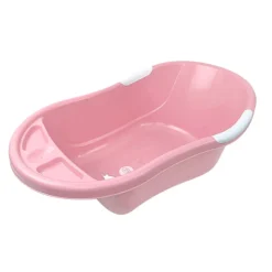 Baignoire bébé rose avec vidange + support de baignoire