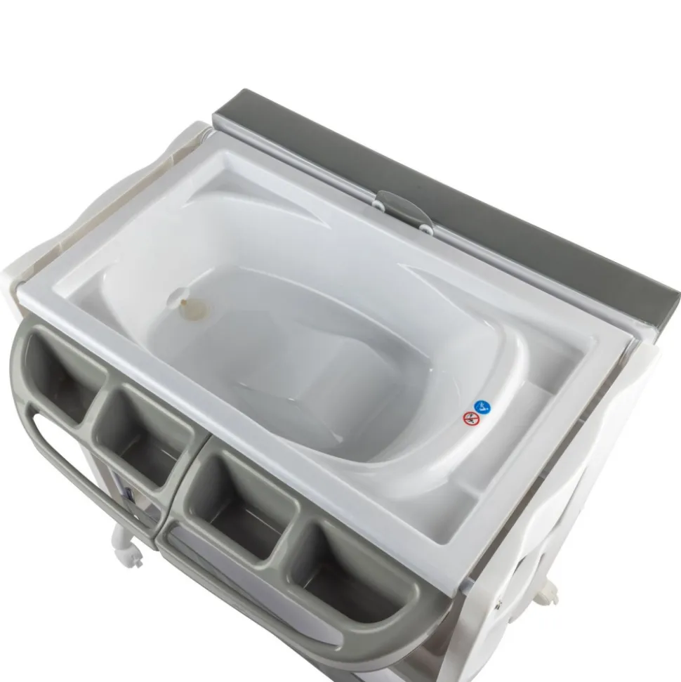 Baignoire et table à langer 2-en-1 dolphy gray mist