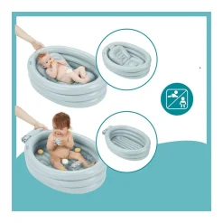 Baignoire gonflable évolutive aqua dots grise