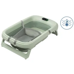 Baignoire indigo plus + insert nouveau-né sage green + support de baignoire