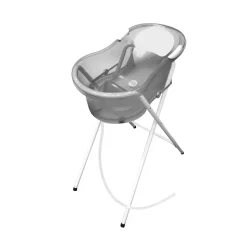 Baignoire 0-6 mois grise translucide avec transat intégré + petit support de baignoire