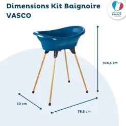 Baignoire vasco avec pied et tuyau bleu océan