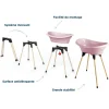 Baignoire vasco avec pied et tuyau rose