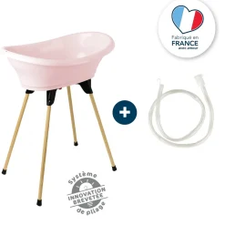 Baignoire vasco avec pied et tuyau rose