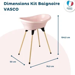 Baignoire vasco avec pied et tuyau rose
