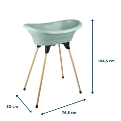 Baignoire vasco avec pied et tuyau vert sauge