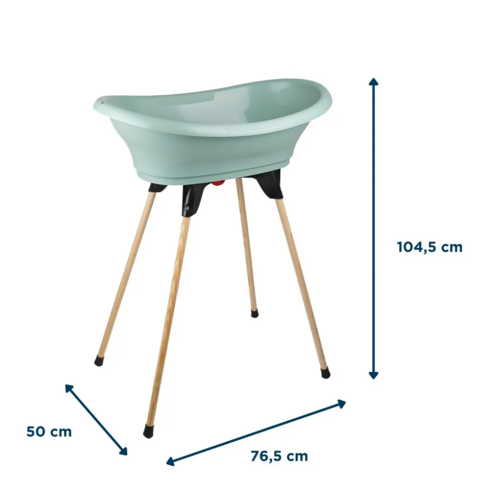 Baignoire vasco avec pied et tuyau vert sauge