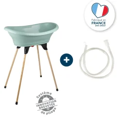 Baignoire vasco avec pied et tuyau vert sauge