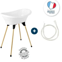 Baignoire vasco avec pied et tuyau blanc