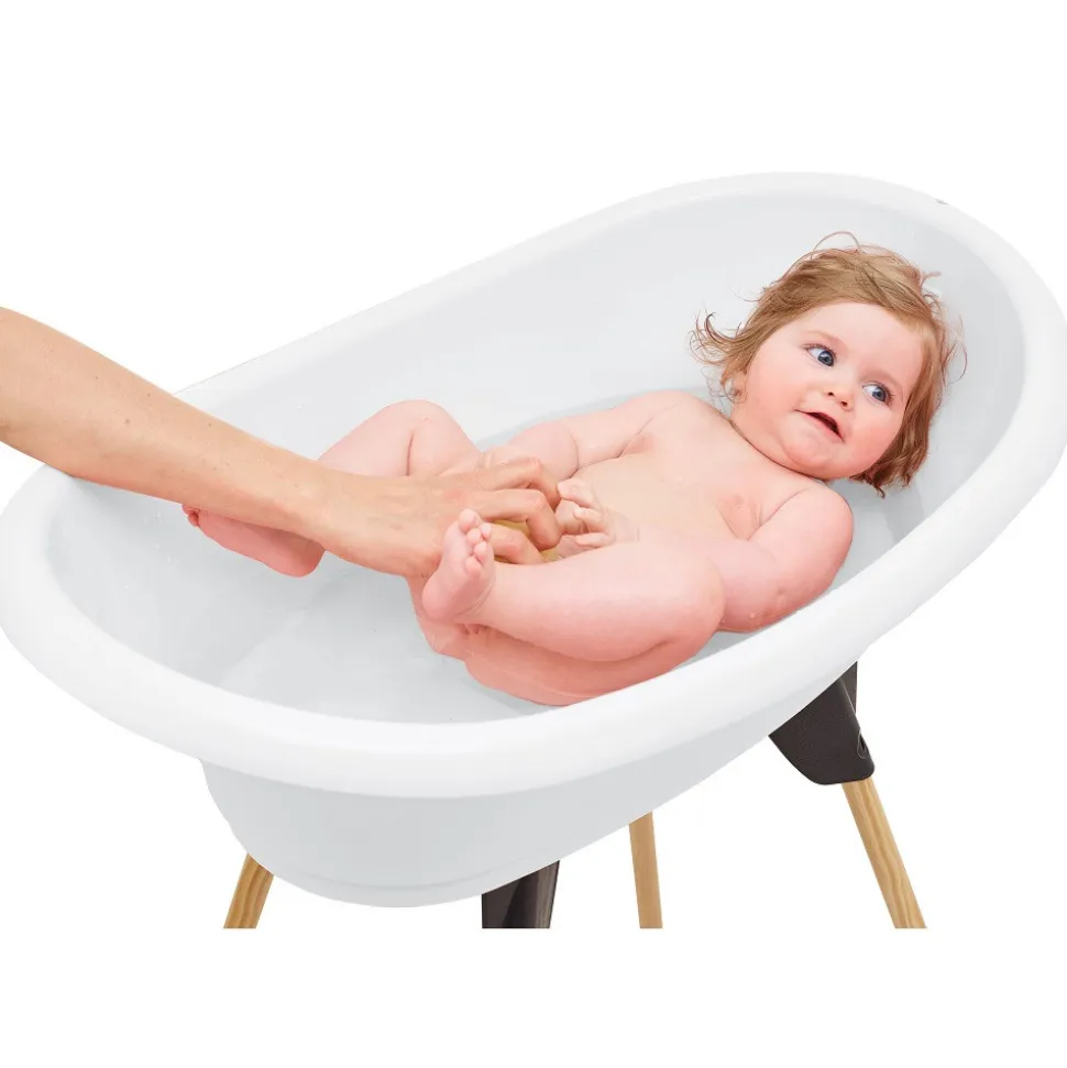 Baignoire vasco avec pied et tuyau blanc